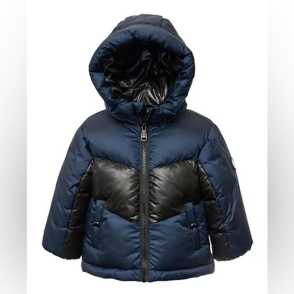 Michael KorsBaby Boys Heavy Weight Chevron Stripe Puffer Jacket coat12 - Picture 1 of 8